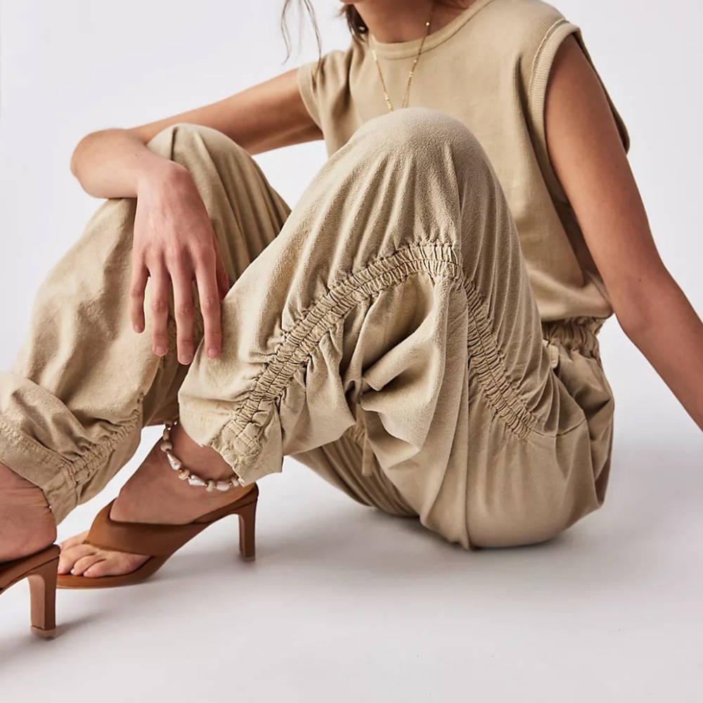 Free People Mixed Media One-Piece Jumpsuit, Size Large